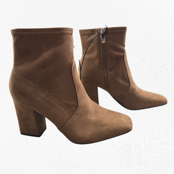 Liz Claiborne LC Karder Tan Faux Suede Block Heel Ankle Booties Size 8.5 NIB - Picture 13 of 13
